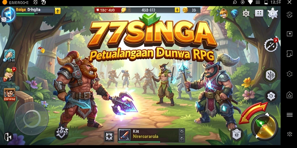 Tampilan menakjubkan dari gameplay RPG dalam 77SINGA.