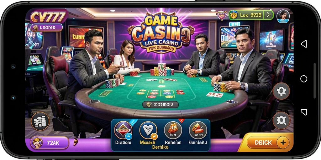 Tampilan gameplay Live Casino yang mengesankan di CV777.