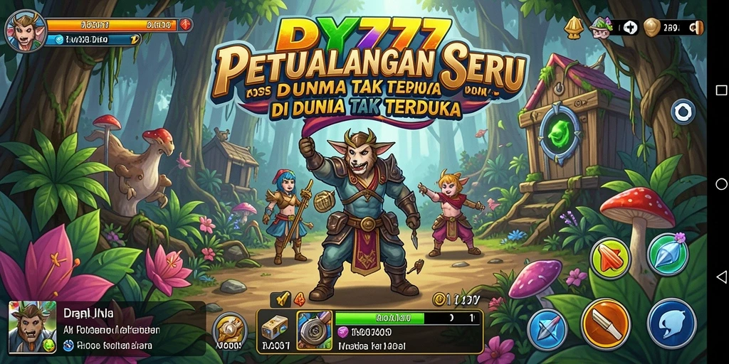 Screenshot utama DY777 menampilkan aksi seru dalam petualangan yang penuh tantangan.