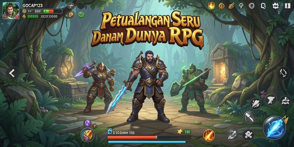 Tampilan gameplay RPG yang mendebarkan dan penuh warna.