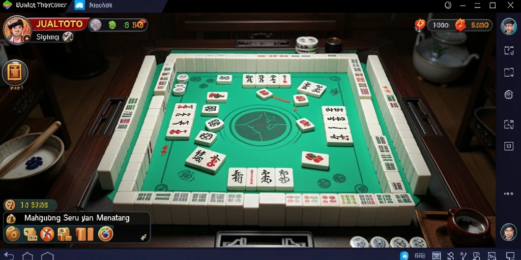 Tangkapan layar utama JUALTOTO menampilkan gameplay Mahjong yang seru.