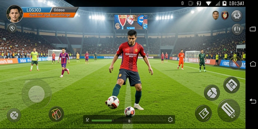 Tampilan gameplay sepak bola yang mendebarkan dan visual yang menawan.