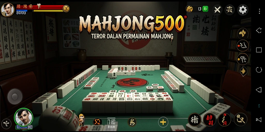 Tampak atmosfer menegangkan dalam gameplay MAHJONG500.