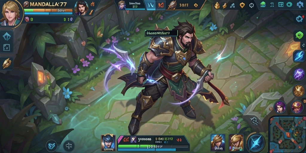Tampilan seru gameplay MANDALA77 dengan aksi pertempuran MOBA.