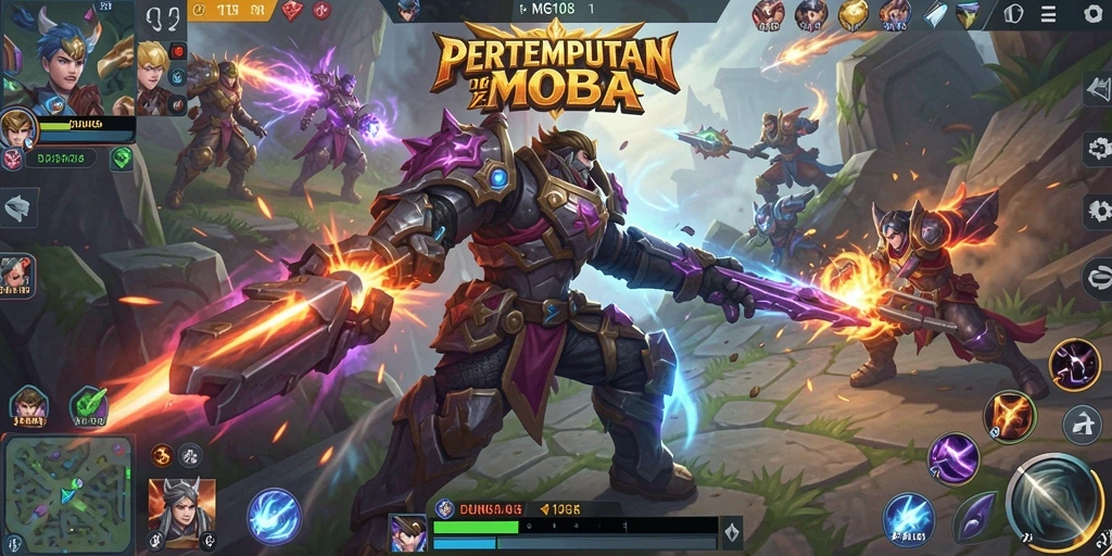 Tangkapan layar gameplay MOBA yang menampilkan aksi seru dalam MG108.