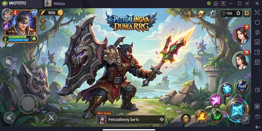 Screenshot gameplay MIOTOTO menampilkan aksi seru dalam pertarungan RPG.