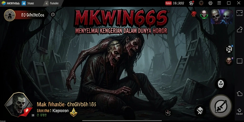 Screenshot gameplay MKWIN666 menampilkan suasana menegangkan yang menyeramkan.