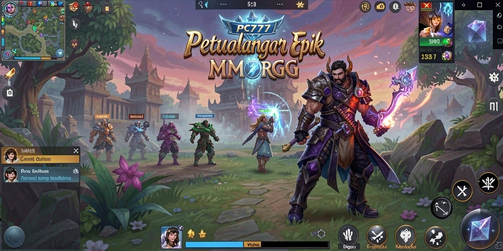 Tampilan gameplay yang menarik dalam petualangan MMORPG.