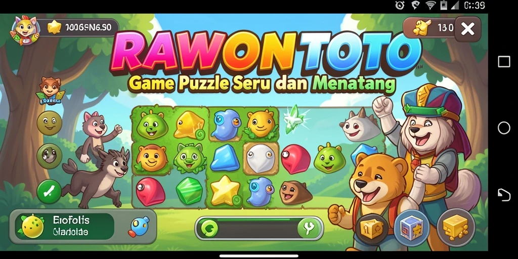 Tampilan gameplay seru di RAWONTOTO dengan berbagai teka-teki.